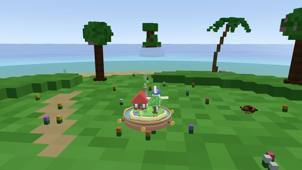 The island puzzle seen from a chair, close up on the tray